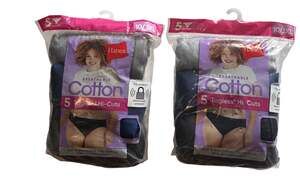 Hanes Women's Hi-Cut Underwear Size 10/3XL Cotton Tagless 2 Pack 5 Pair Each NEW
